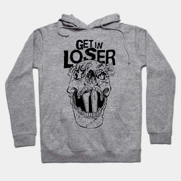 get in loser coffin soft grunge gothic goth aesthetic Hoodie by A Comic Wizard